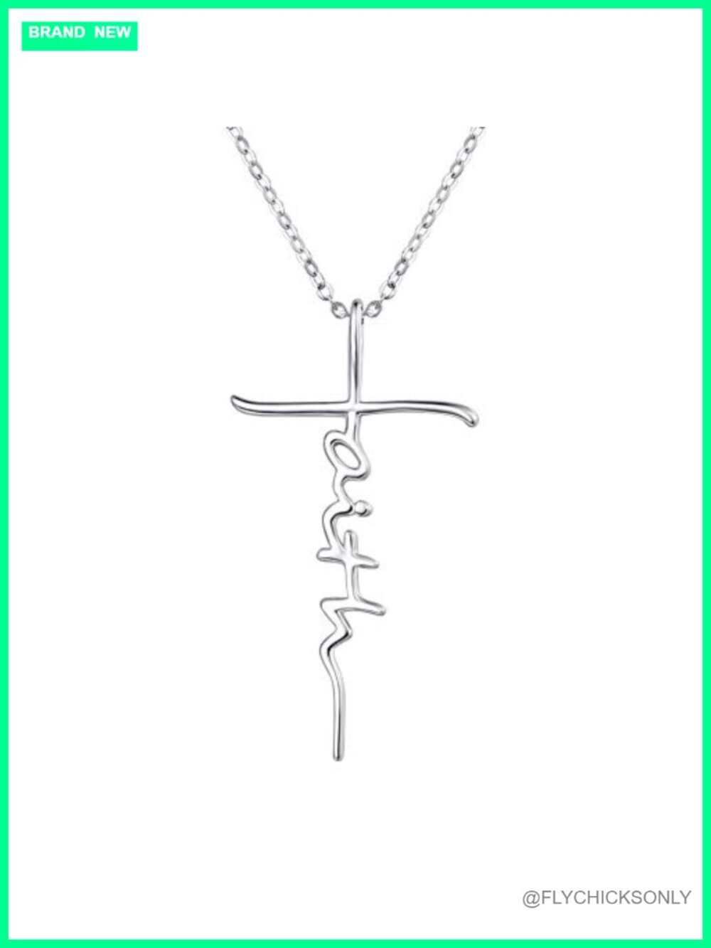 925 Sterling Silver Cross Necklace Birthstone Initial Christian